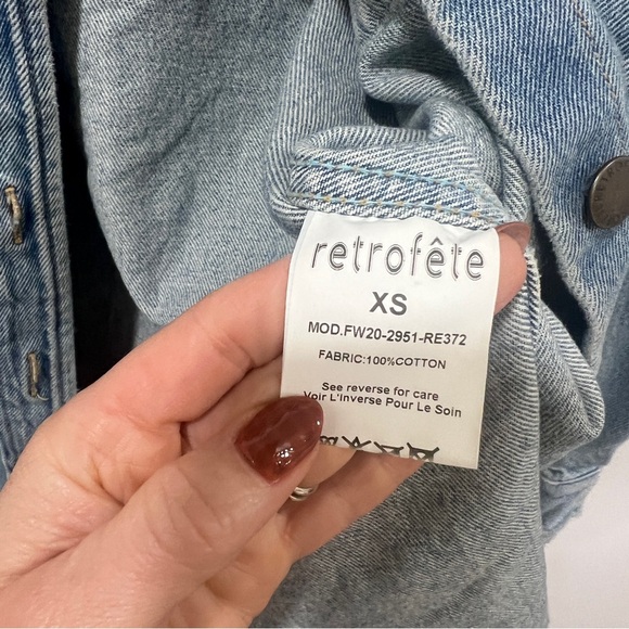 Retrofete Doreen Shirt Jacket Blue Denim size xs - Picture 10 of 14